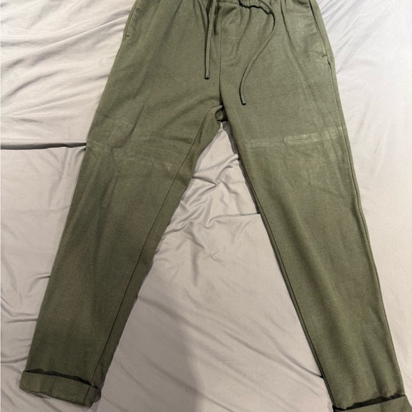 Zara Taupe Brown Sweatpants with Elastic Waistband and Tapered Legs - Picture 2 of 2